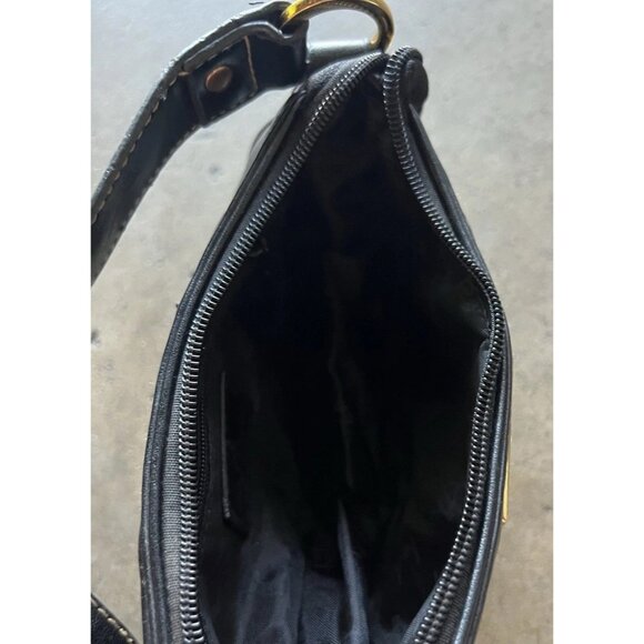 Vintage Baby Phat Mini Shoulder Handbag Black Leather Stone Logo Gold Charm RARE - Picture 16 of 16